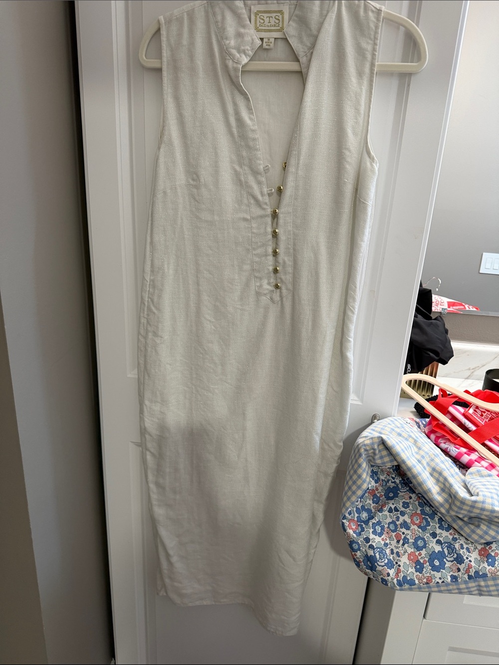 Sail to Sable Ivory Sleeveless V-Neck Swim Cover-Up Dress